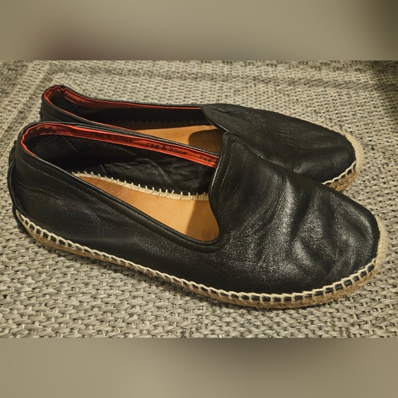 NIB Cost -$275 Rag & Bone Del Rey Leather Espadrille In Black Size: 39 (US 9) - Picture 2 of 7